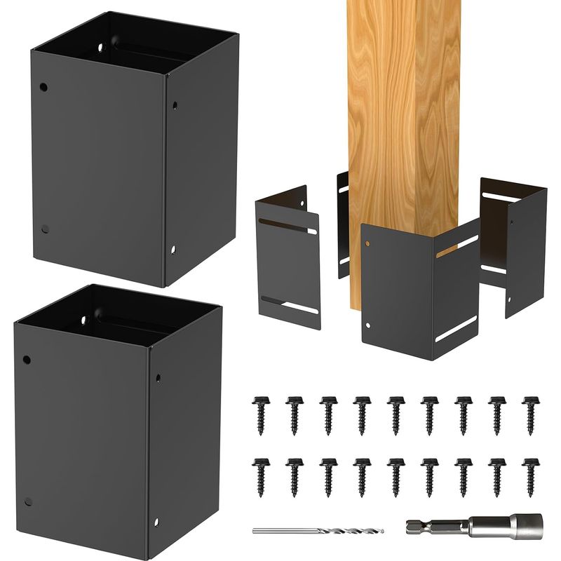 Pfostenschutz - Rostfrei - Verstellbarer Bereich Von 8,3 Bis 15,2 Cm - Wasserdichte Zaunhalterung Für Briefkästen, Pergolen, Gartenhäuser, Pavillons, Terrassen, Geländer