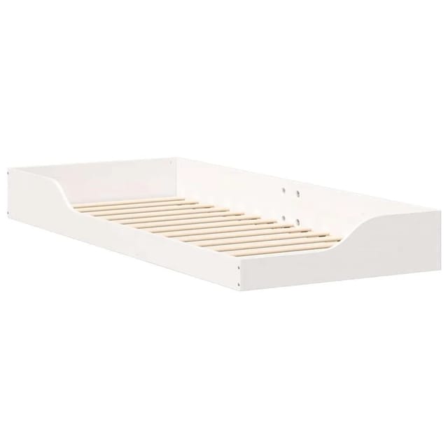 vidaXL Bettrahmen Weiß 100 x 220 cm Massives Kiefernholz 873416