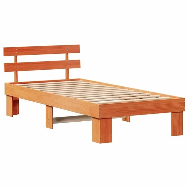 vidaXL Bettrahmen Wachsbraun 100 x 200 cm Massives Kiefernholz 872457