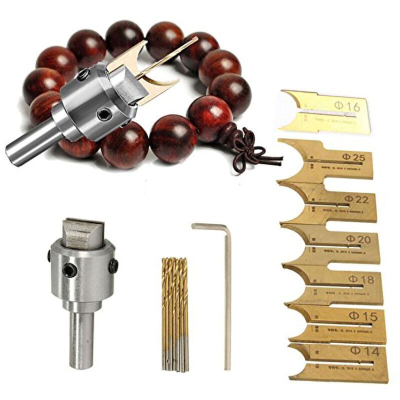 Fraise Dureté Perle Travail Du Bois Perle Maker Foret Ensemble Routeur Bit Set Petit Portable Haute-dureté Alliage Acier Outil Kit 16 Pcs