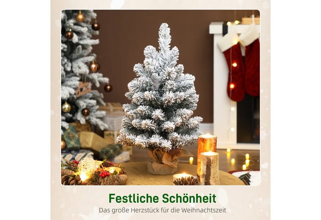 HOMCOM Weihnachtsbaum Kunststoff Metall 37L x 37B x 60H cm