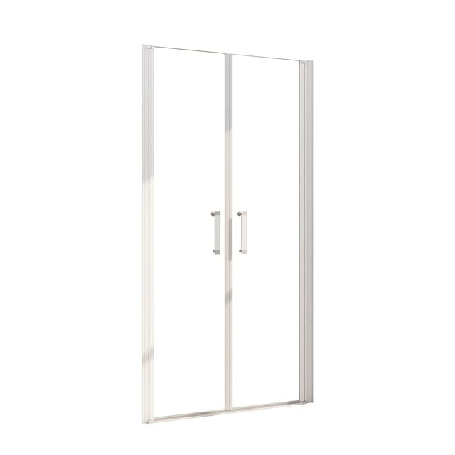 AICA Doppeltür 80x185cm Pendeltür Nischentür Dusche 5mm ESG Sicherheitsglas Mattgrau Schwingtür Duschabtrennung