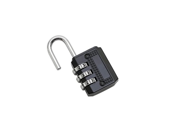 HMF 3506-02 Zahlenschloss Vorhängeschloss 3-Stellig 5 x 3 x 1 cm Schwarz