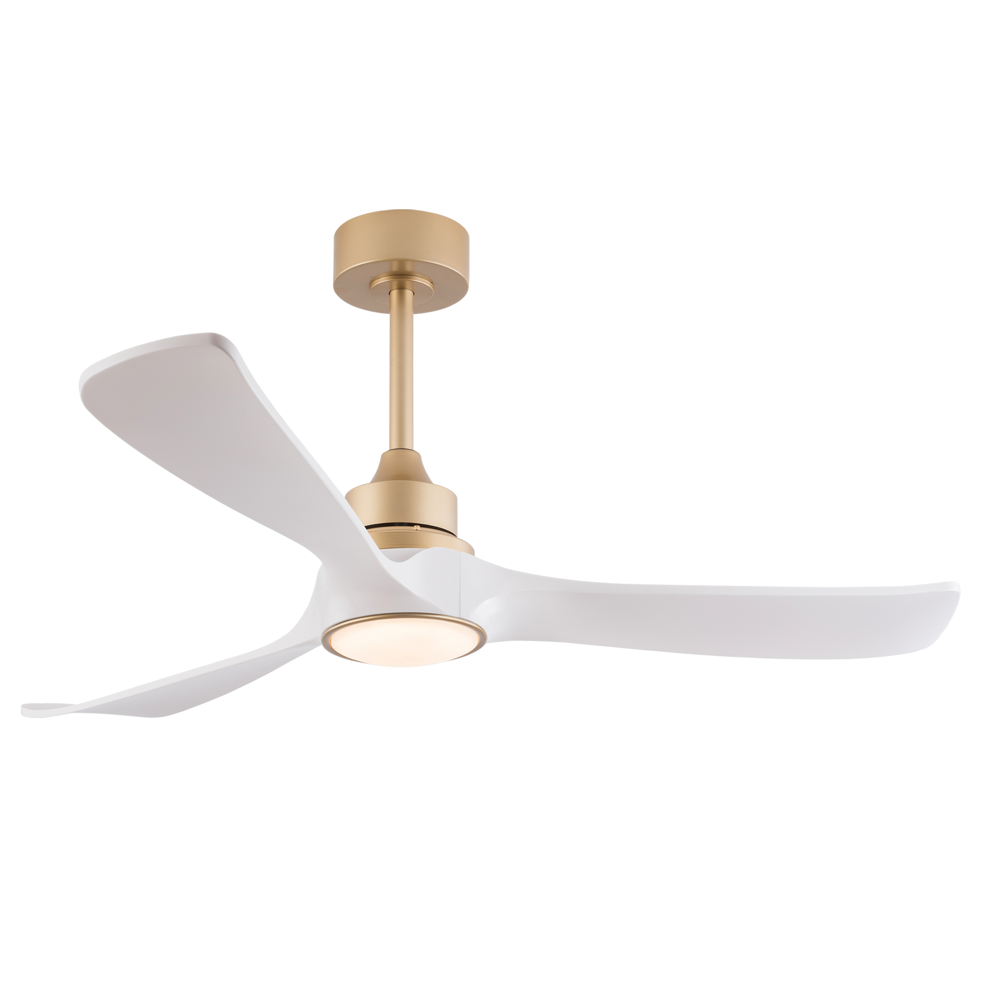 Deckenventilator Mit Beleuchtung 132cm Fernbedienung Reversibler Dc-motor Abs Modern Gold Und Weiß