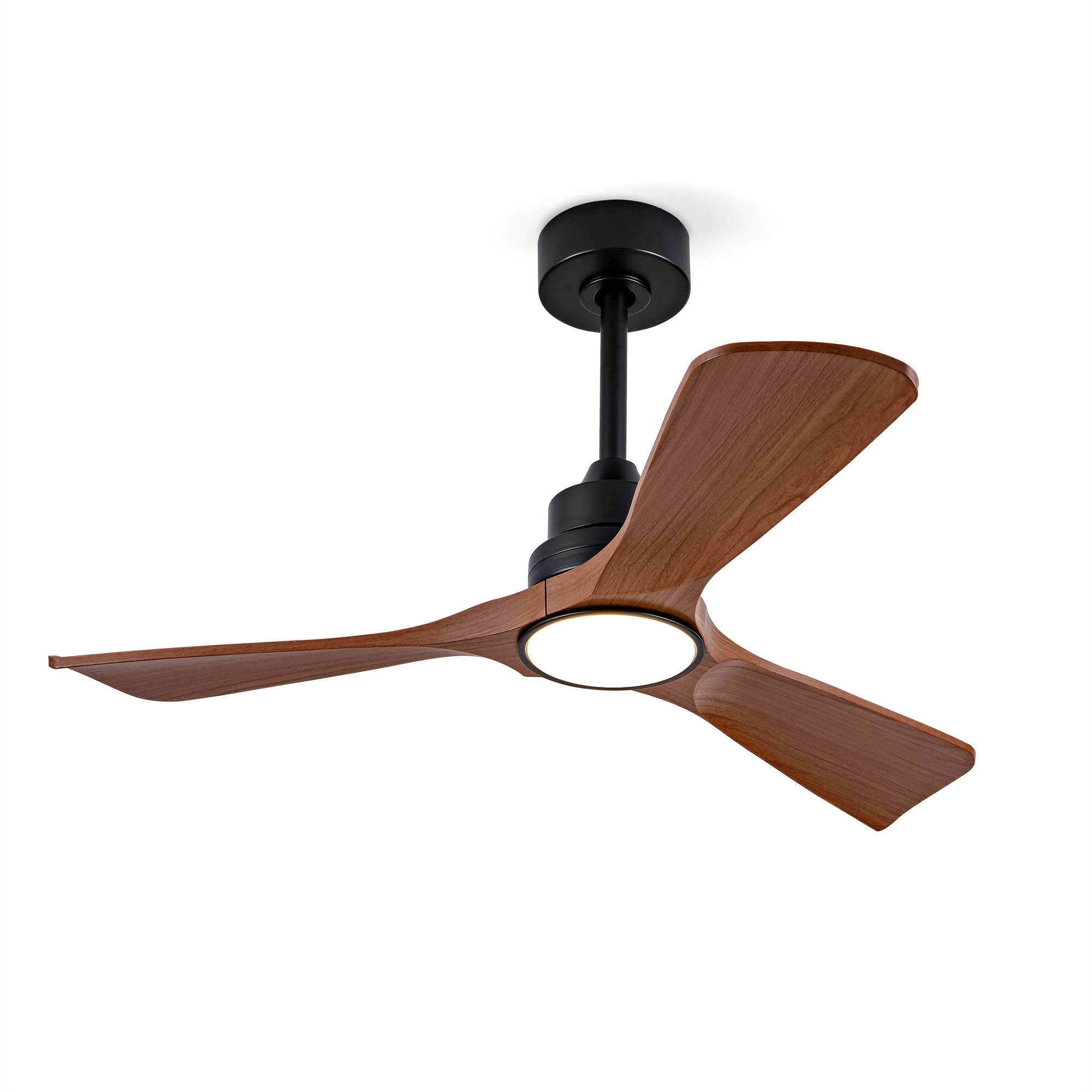 Deckenventilator Mit Beleuchtung 42 Zoll Fernbedienung Leiser Dc-motor Abs Modern Schwarz Und Dunkler Nussbaum