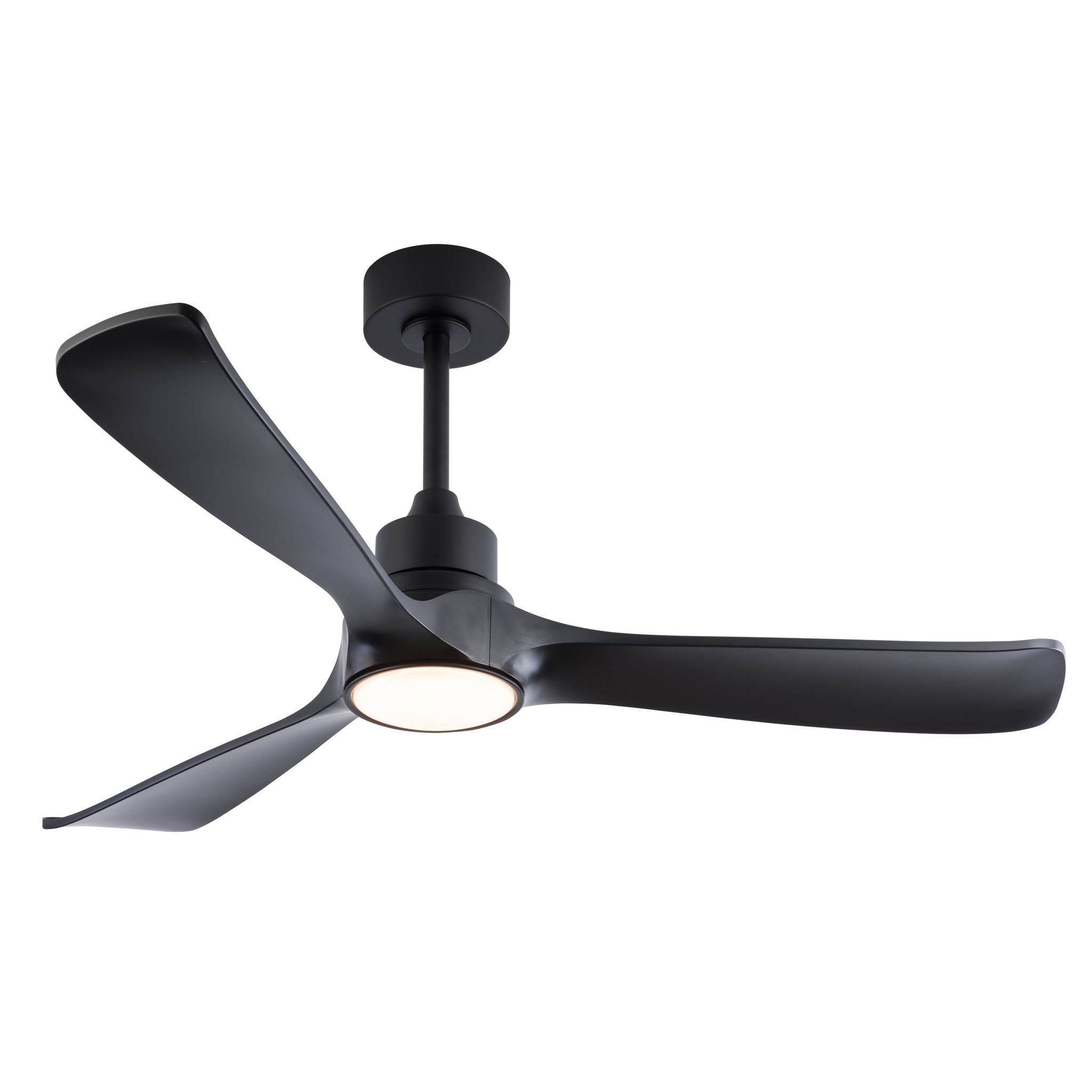 Deckenventilator Mit Beleuchtung 132 Cm, Reversibler Dc-motor, Fernbedienung, 3 Farbtemperaturen, Abs, Modern, Schwarz