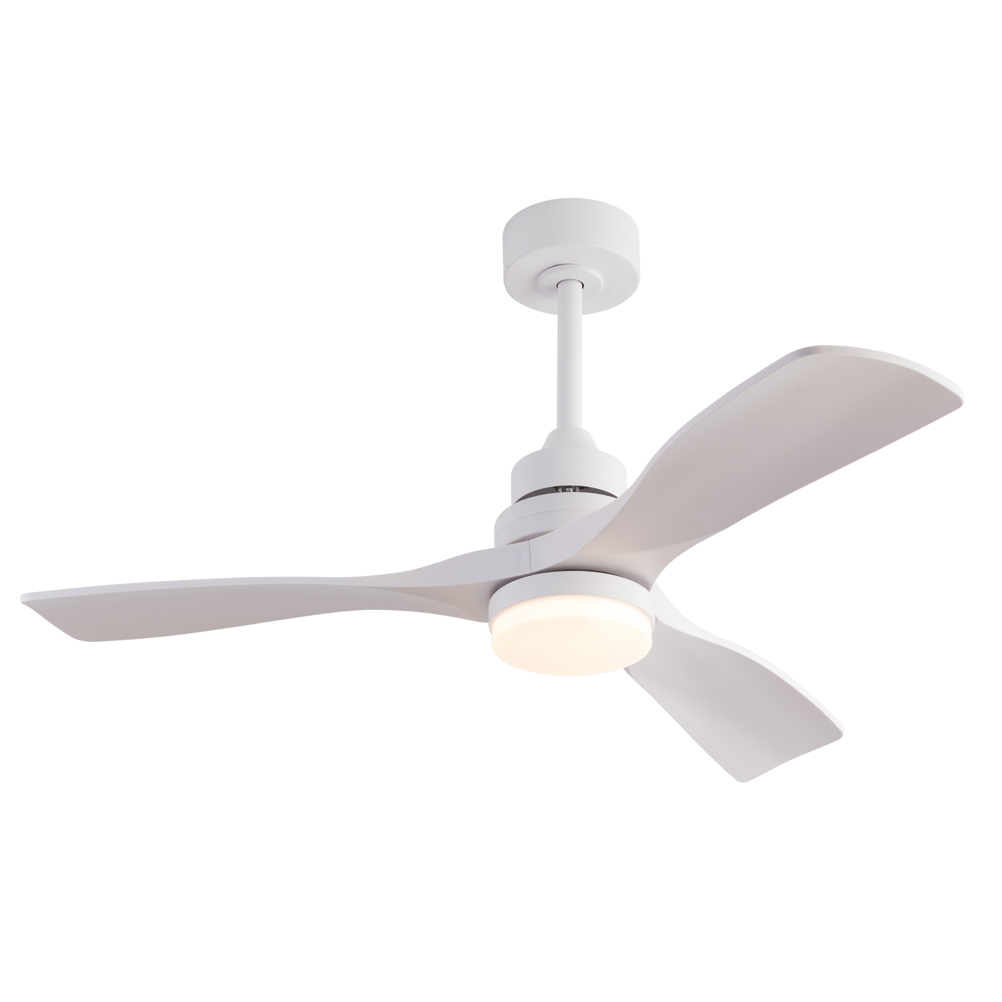Deckenventilator Mit Beleuchtung 107 Cm, Fernbedienung, Leiser Dc-motor, 3 Abs-flügel, Moderner Bauernhaus-stil, Weiß
