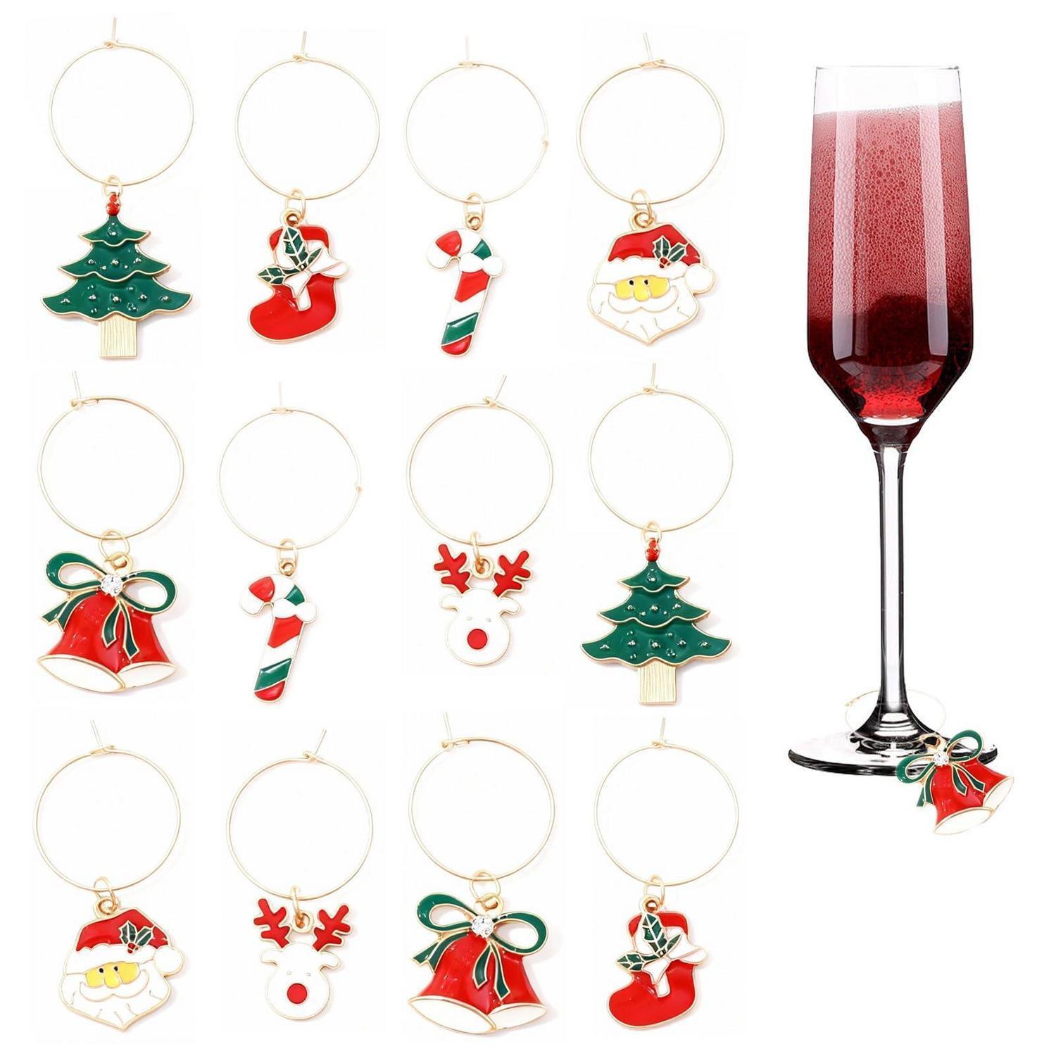 12er Set Weihnachts Glasmarker Für Trinkgläser & Weingläser