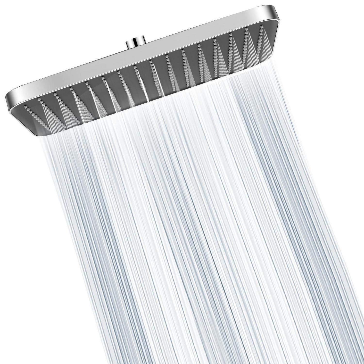 13 Zoll Regenduschkopf Mit Anti-kalk-düsen, Drehbar, Chrom/schwarz