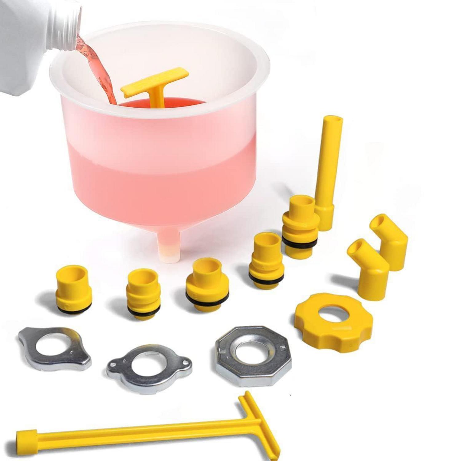 Kühlmittel-trichter-set 15-teilig, Universell, Tropffrei, Mit Entlüftung