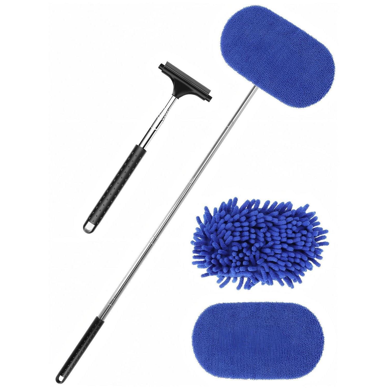 3-in-1 Auto Scheibenreiniger Mit Ausziehbarem Griff Und Mikrofaserpad