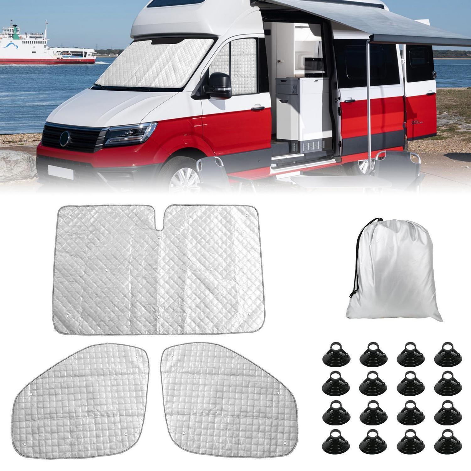3-teiliges Thermomatten-set Für Vw Crafter/grand California 2018-2024, Sonnenschutz Fahrerhaus, Faltbar