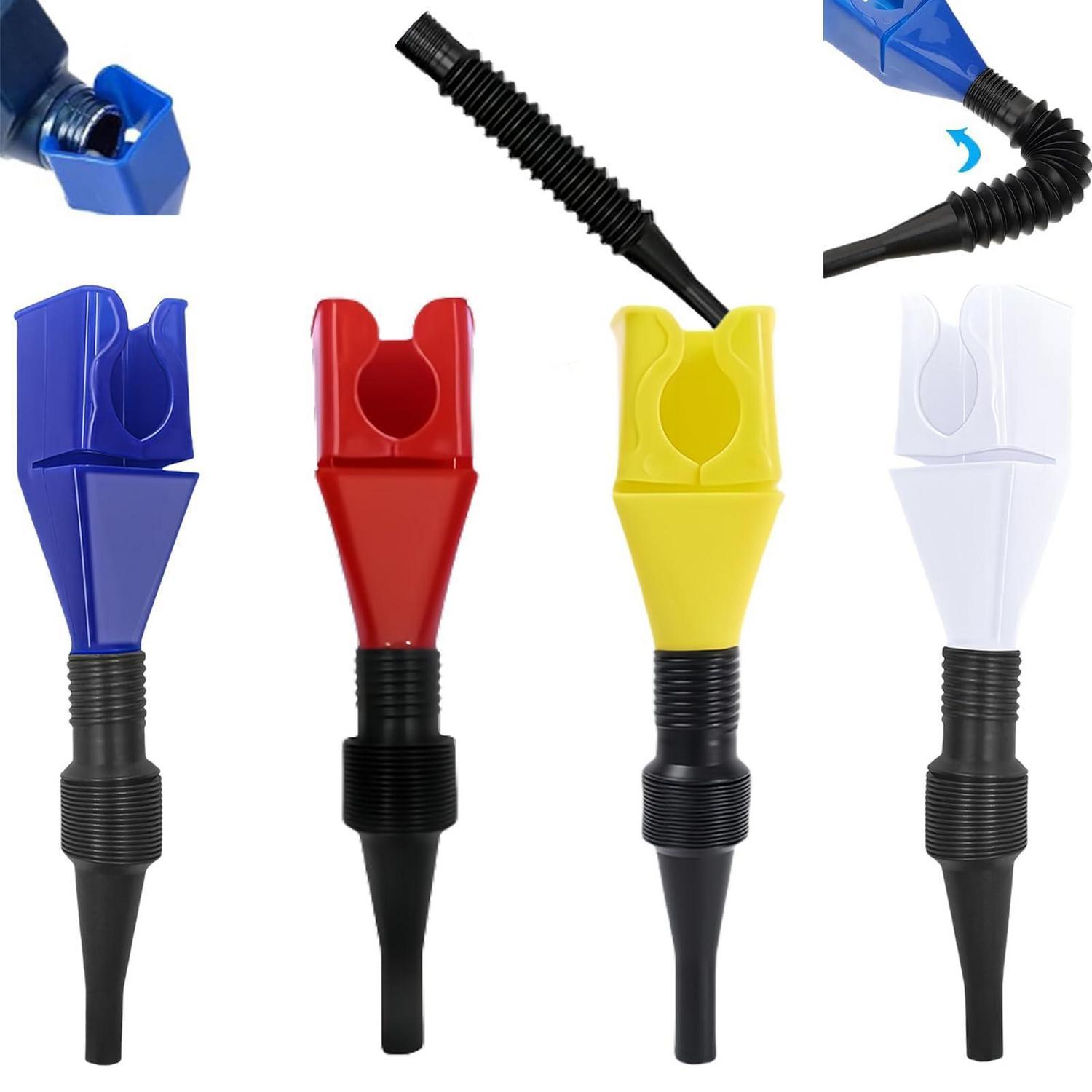 4er Pack Öltrichter Kfz & Haushalt, Universal Falttrichter Mit Clip, Flexibel & Transportierbar