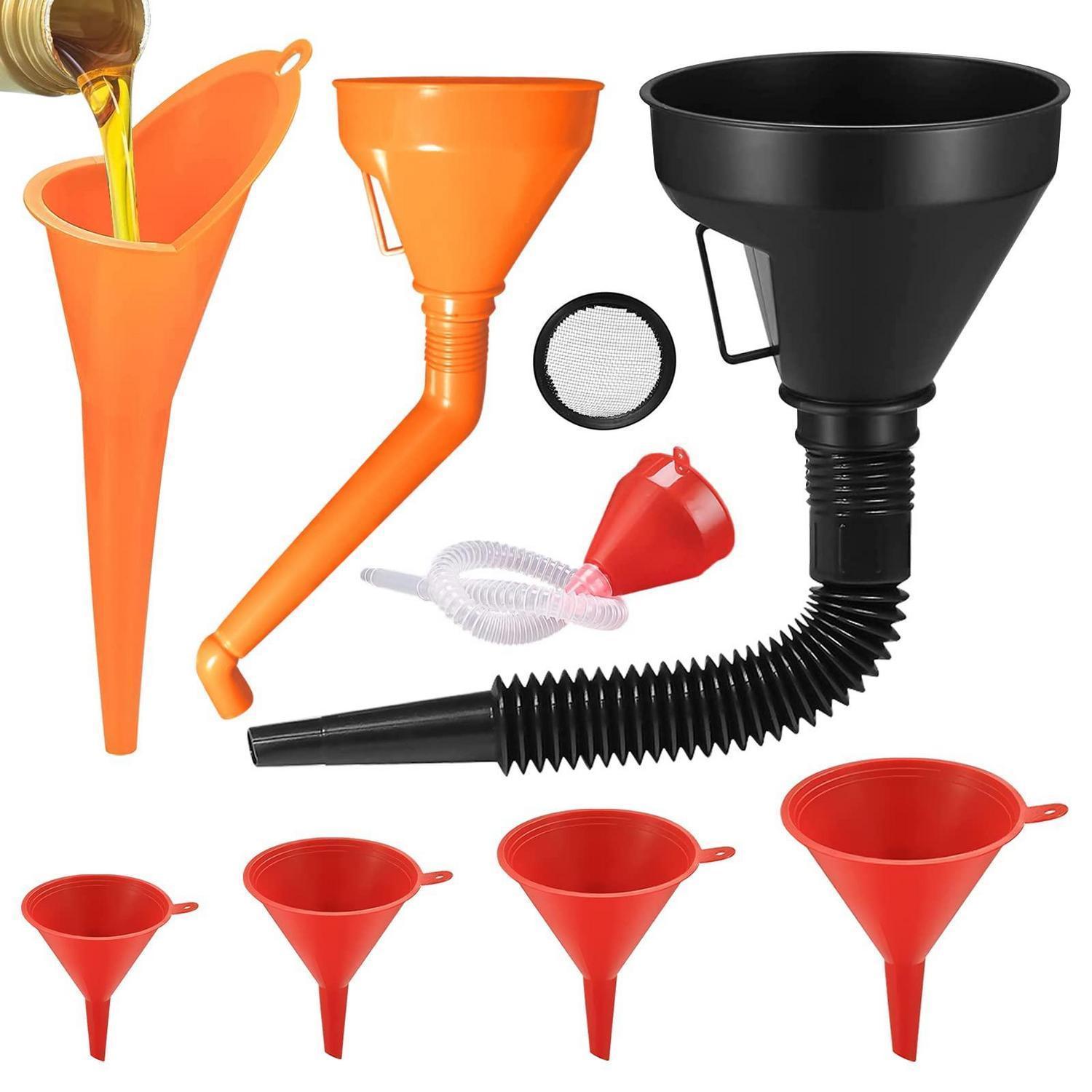 8-teiliges Trichter Set Mit Schlauch Und Filtern Für Auto & Haushalt