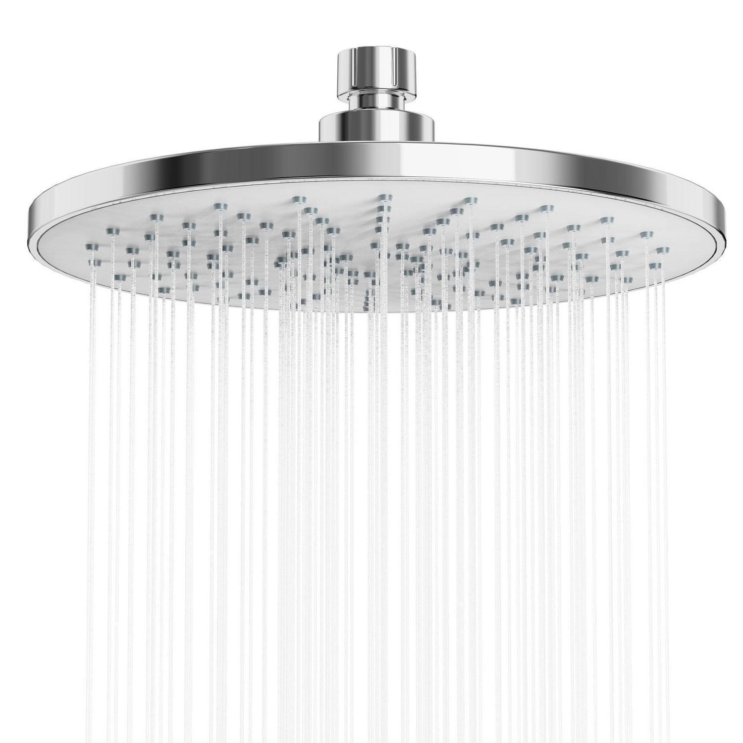 9 Zoll Regendusche Brausekopf, Wassersparend, Selbstreinigend, Chrom/weiß