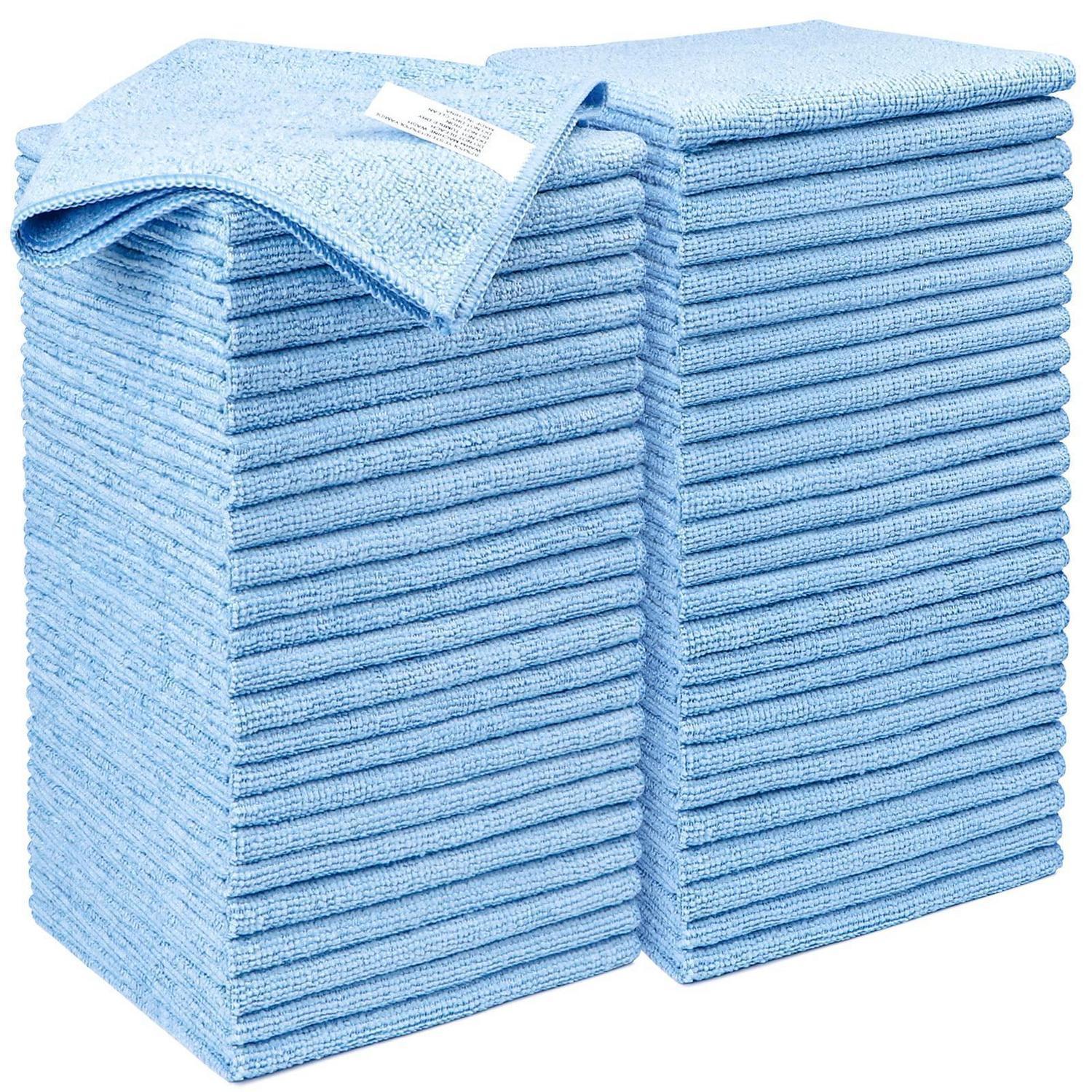 50x Mikrofaser Reinigungstücher 30x30cm Fusselfrei Saugfähig Streifenfrei Waschbar