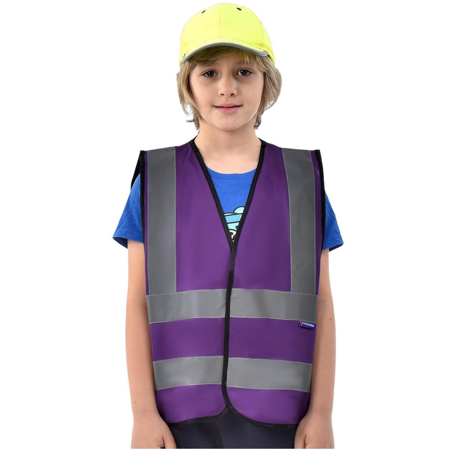 Kinder Sicherheitsweste Reflektierend Warnschutzweste 10-14 Lila