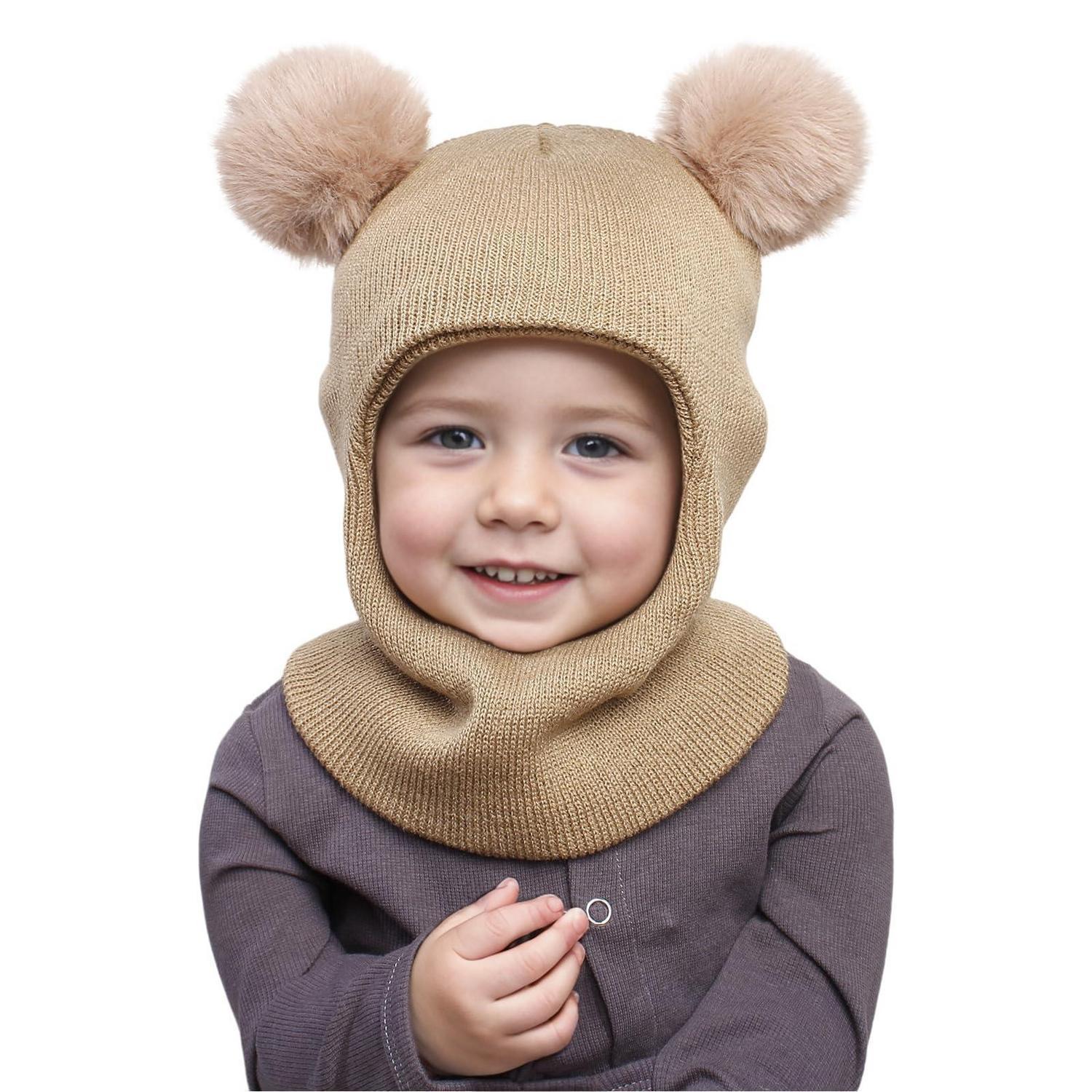 Kinder Wintermütze Sturmhaube Winddicht Warm Für 0.5-6 Jahre Mädchen Jungen Khaki