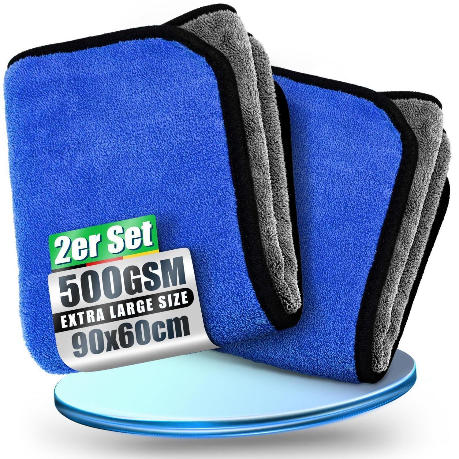 Mikrofasertücher Xxl 2er-set 90x60cm 500gsm, Saugstark & Lackschonend