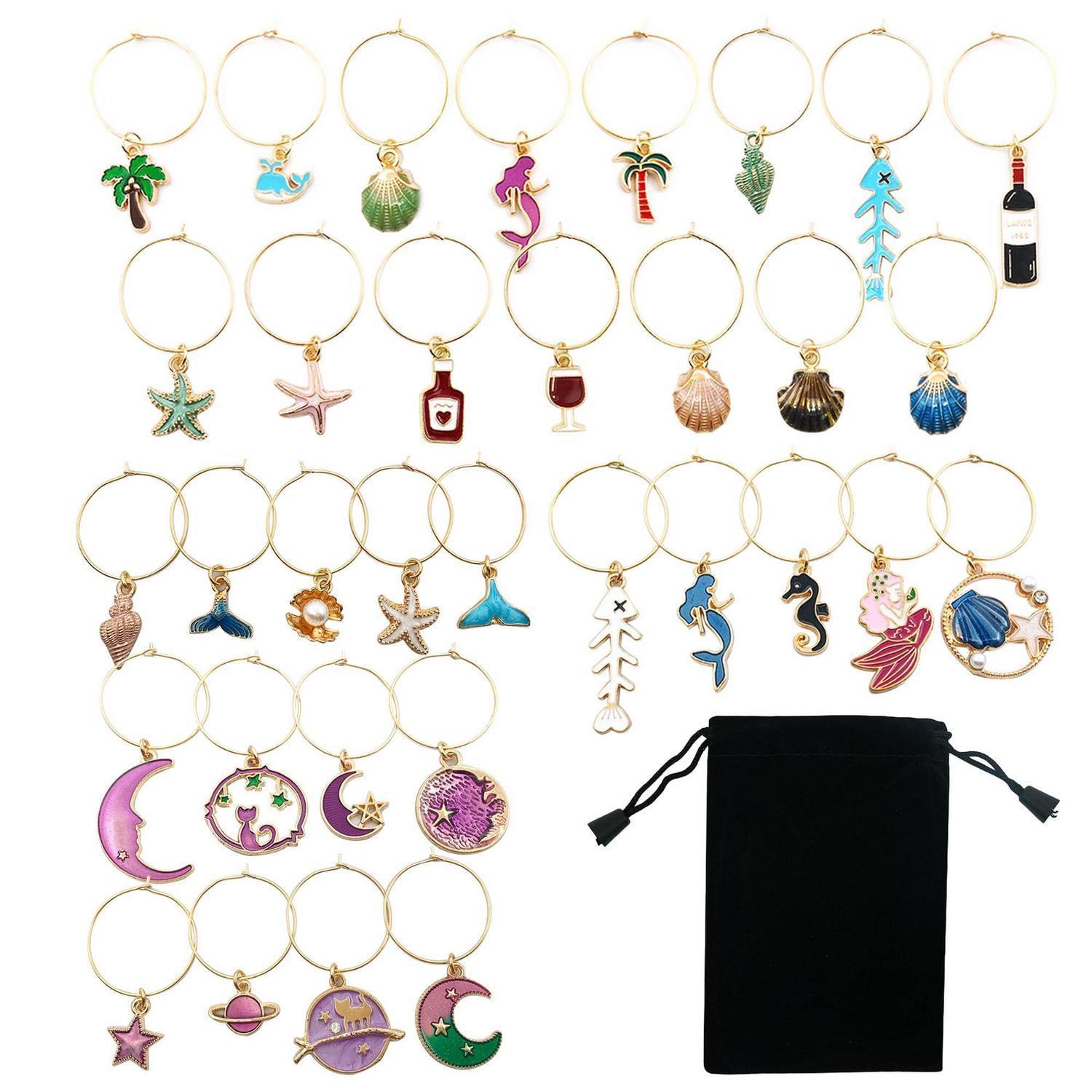 35 Weinglas Anhänger Set, Ozean & Himmel Thema, Cocktail Kennzeichnungen, Gastgeschenke
