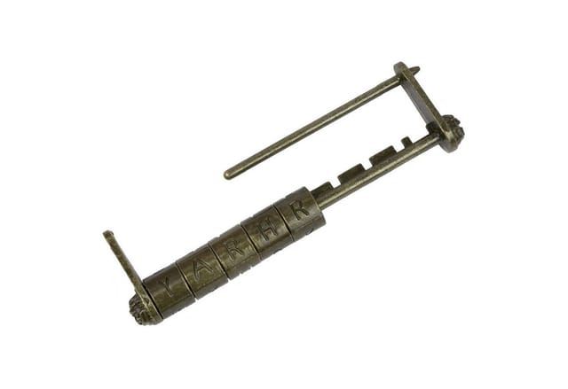 HMF Antikes Chinesisches Zahlenschloss Vorhängeschloss Buchstaben 80 x 35 x 15 mm Gold