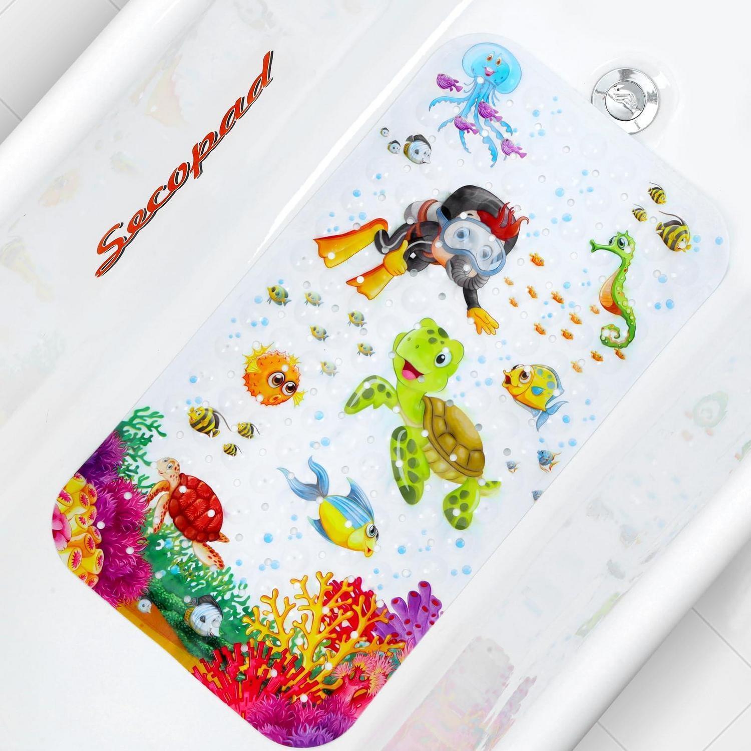 Antirutschmatte Badewanne Kinder 70x38 Cm, Rutschfest, Bpa-frei, Maschinenwaschbar, Cartoon-design