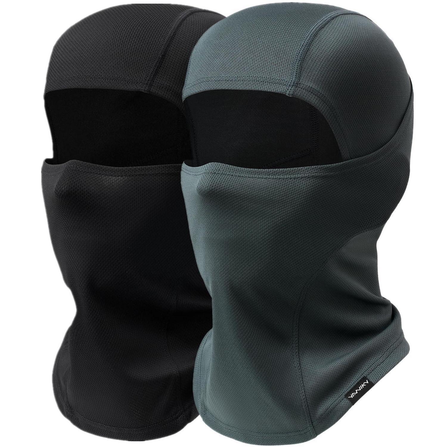 Sturmhaube Atmungsaktiv Mit Uv-schutz Für Damen Und Herren, Schwarz+dunkelgrau