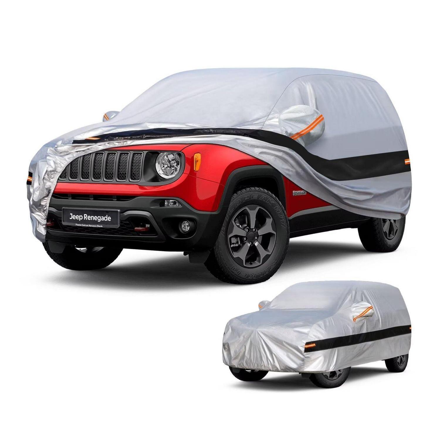 Autoabdeckung Suv 10 Schichten 100% Wasserdicht Für Jeep Renegade (2014-2025) Silber