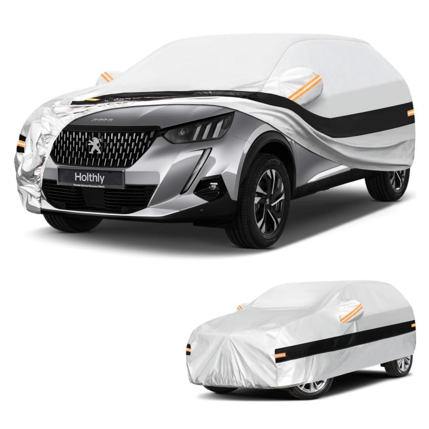 Autoabdeckung Suv 10 Schichten 100% Wasserdicht Für Peugeot 2008 (2013-2026) Silber