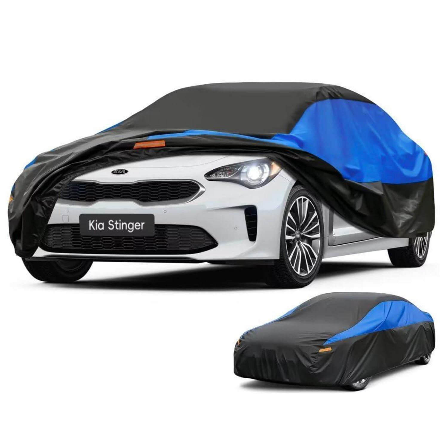 Autoabdeckung Wasserdicht Atmungsaktiv Für Kia Stinger (2017-2024) Schwarz Blau
