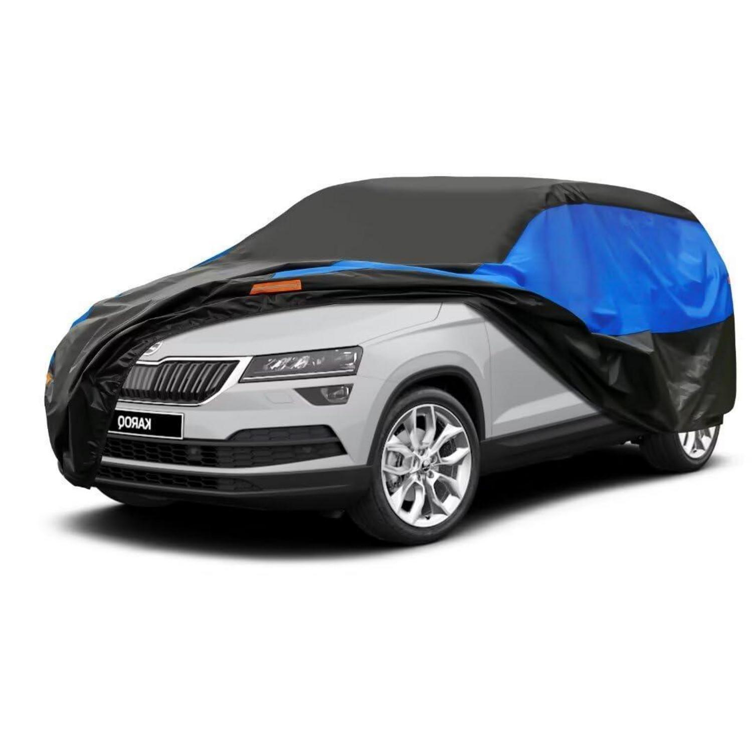 Autoabdeckung Wasserdicht Atmungsaktiv Für Skoda Karoq (2017-2024) Schwarz Blau