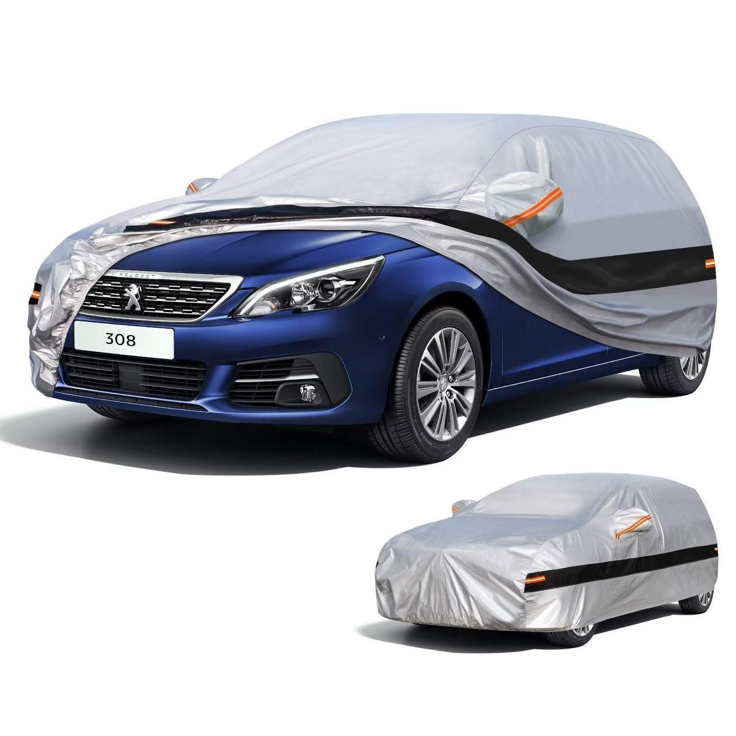 Autoabdeckung Für Peugeot 308 (2007-2025) 10-lagig, 100% Wasserdicht, Ganzjahresschutz