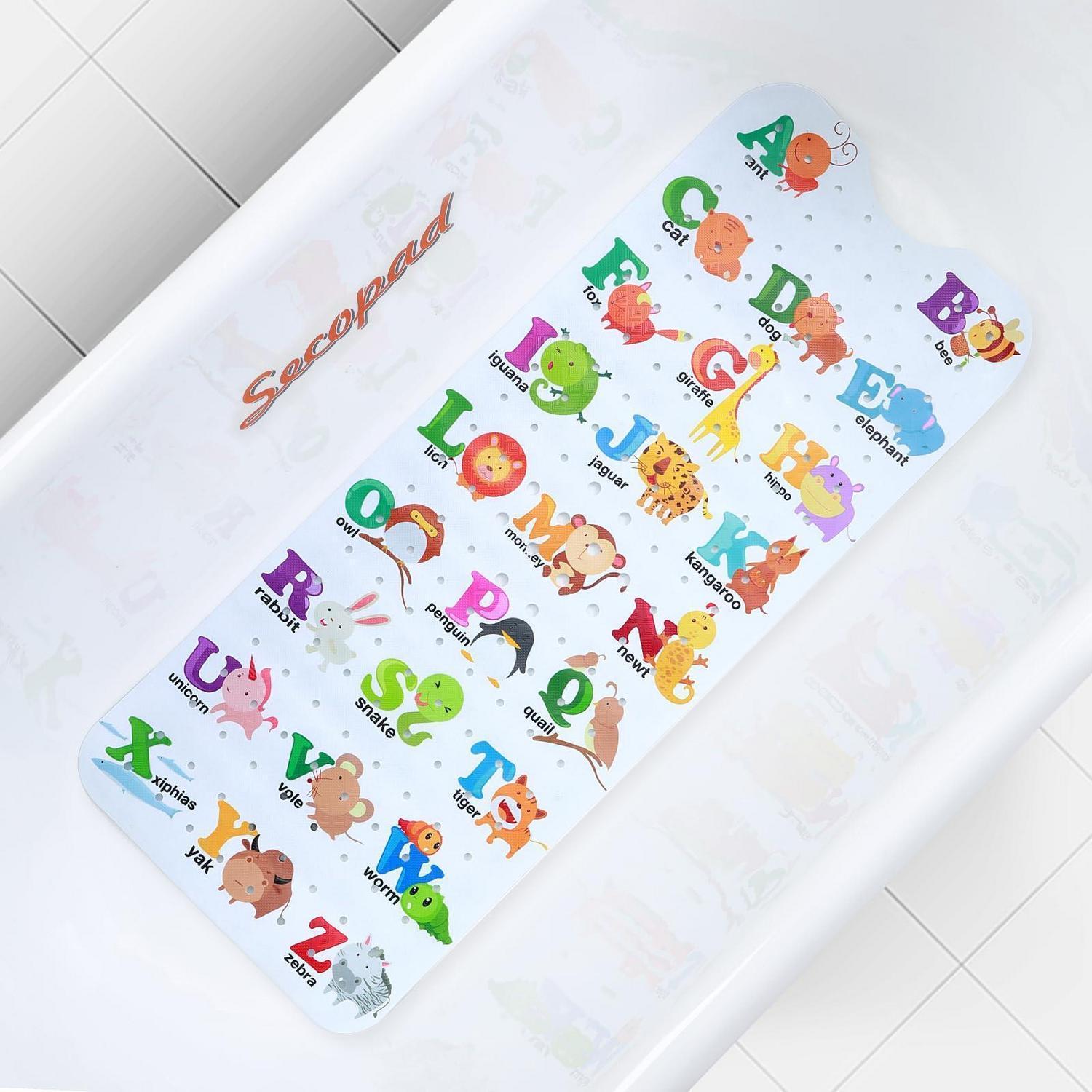 Kinder Badewannenmatte 100x40cm Mit Saugnäpfen, Rutschfest, Bpa-frei, Cartoon-design