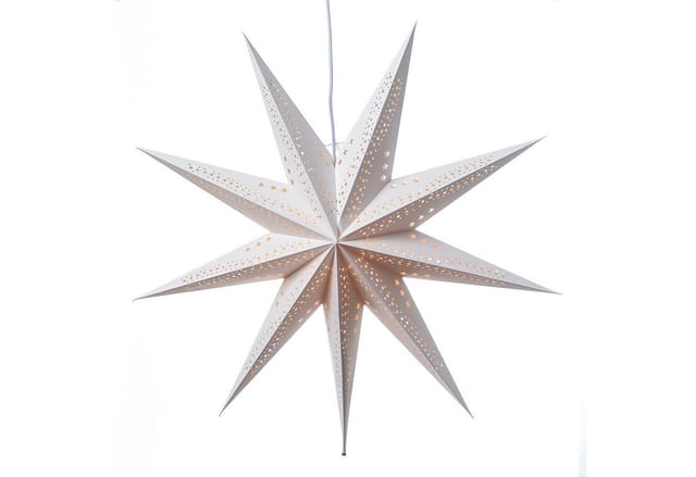 Marelida Papierstern Sara Weihnachtsstern Faltstern Leuchtstern D 69cm Inkl Kabel Weiß