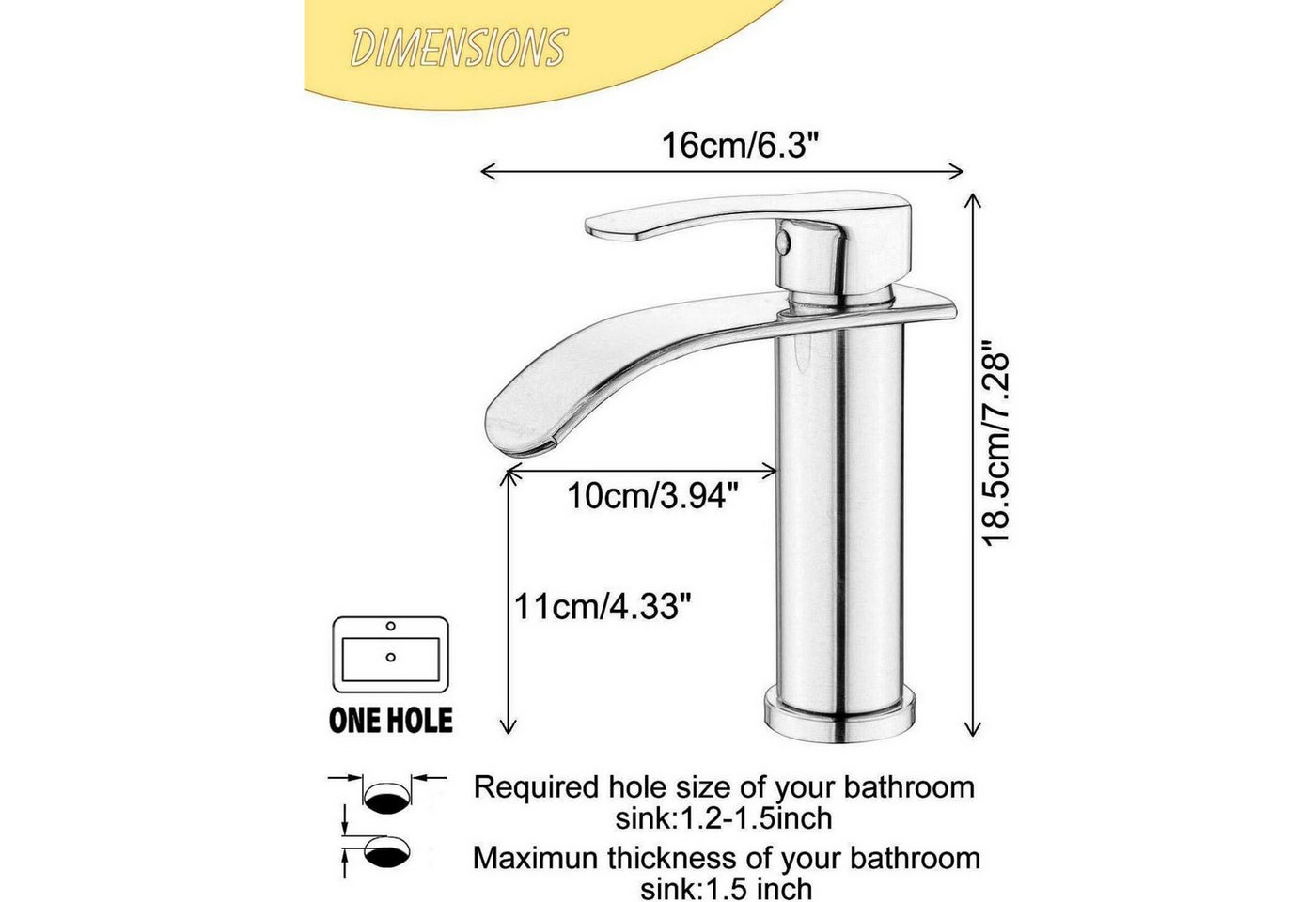 Einhebel Waschtischarmatur Wasserfall Gebürstetes Gold G3/8" Kalt-warmwasseranschluss