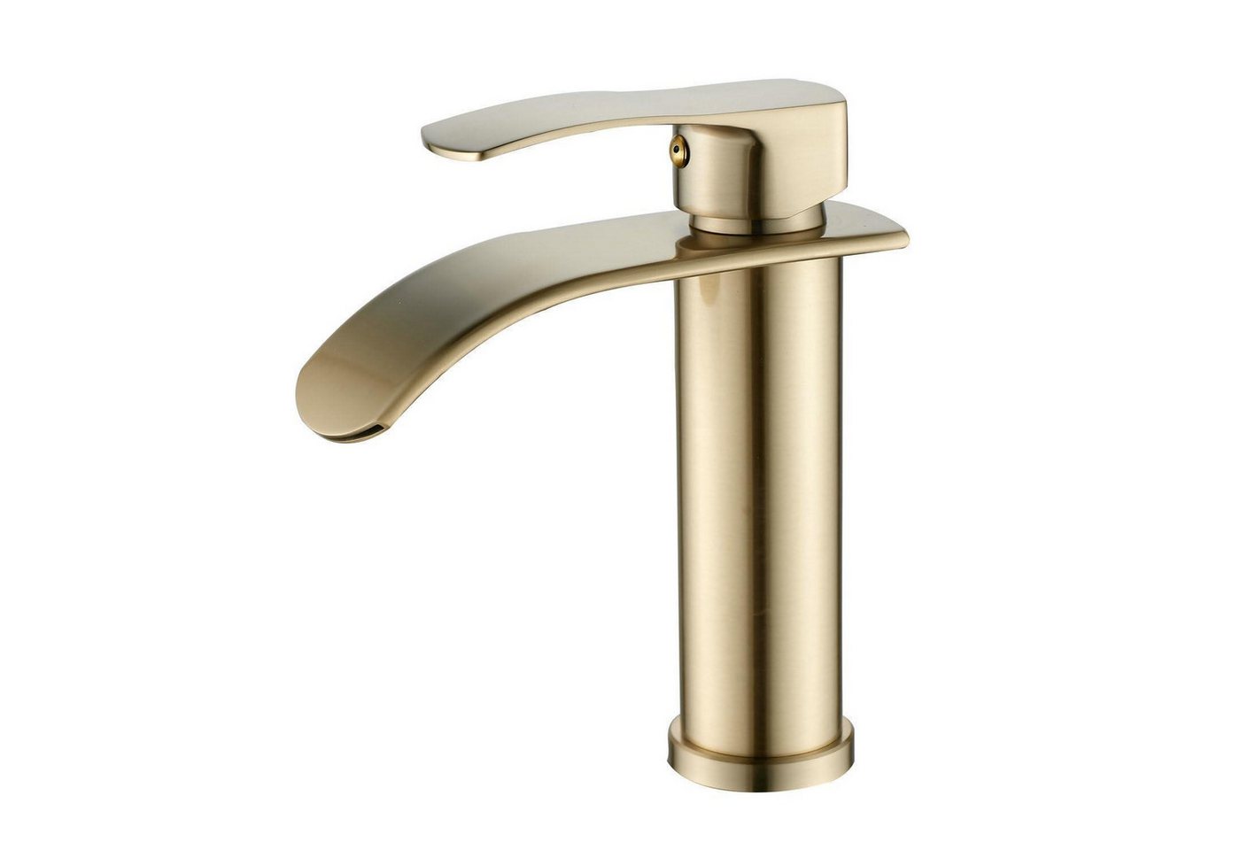 Einhebel Waschtischarmatur Wasserfall Gebürstetes Gold G3/8" Kalt-warmwasseranschluss Bild 2