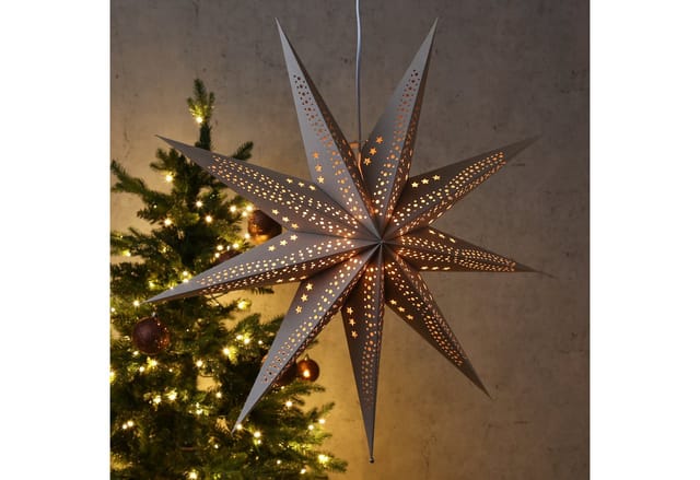 Marelida Papierstern Sara Weihnachtsstern Faltstern Leuchtstern D 69cm Inkl Kabel Braun