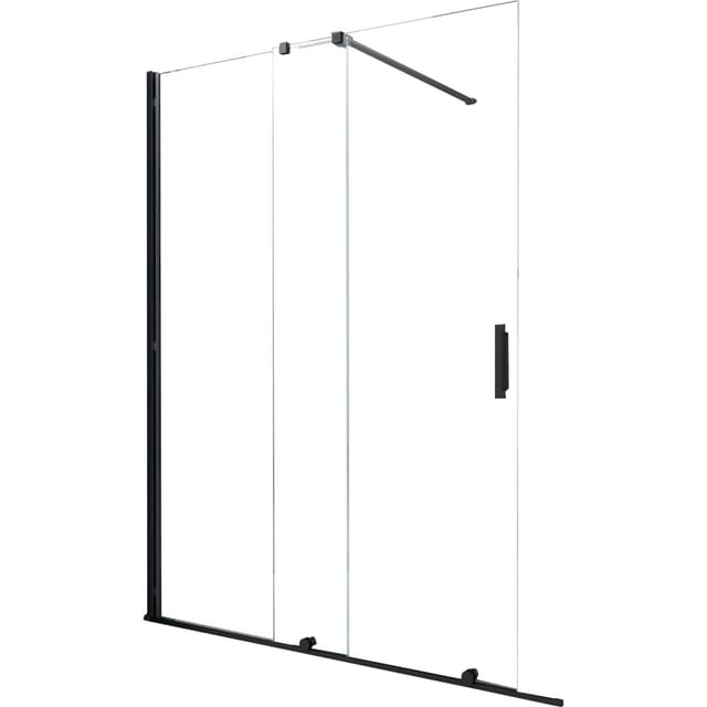 Glasdeals Schiebetür Duschwand TRAVERSO Schwarz 120 x 200 cm – 3795
