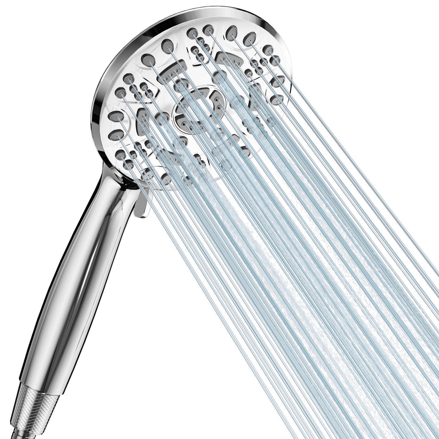 Handbrause Mit 8 Strahlarten, Hochdruck, Wassersparend, Chrom