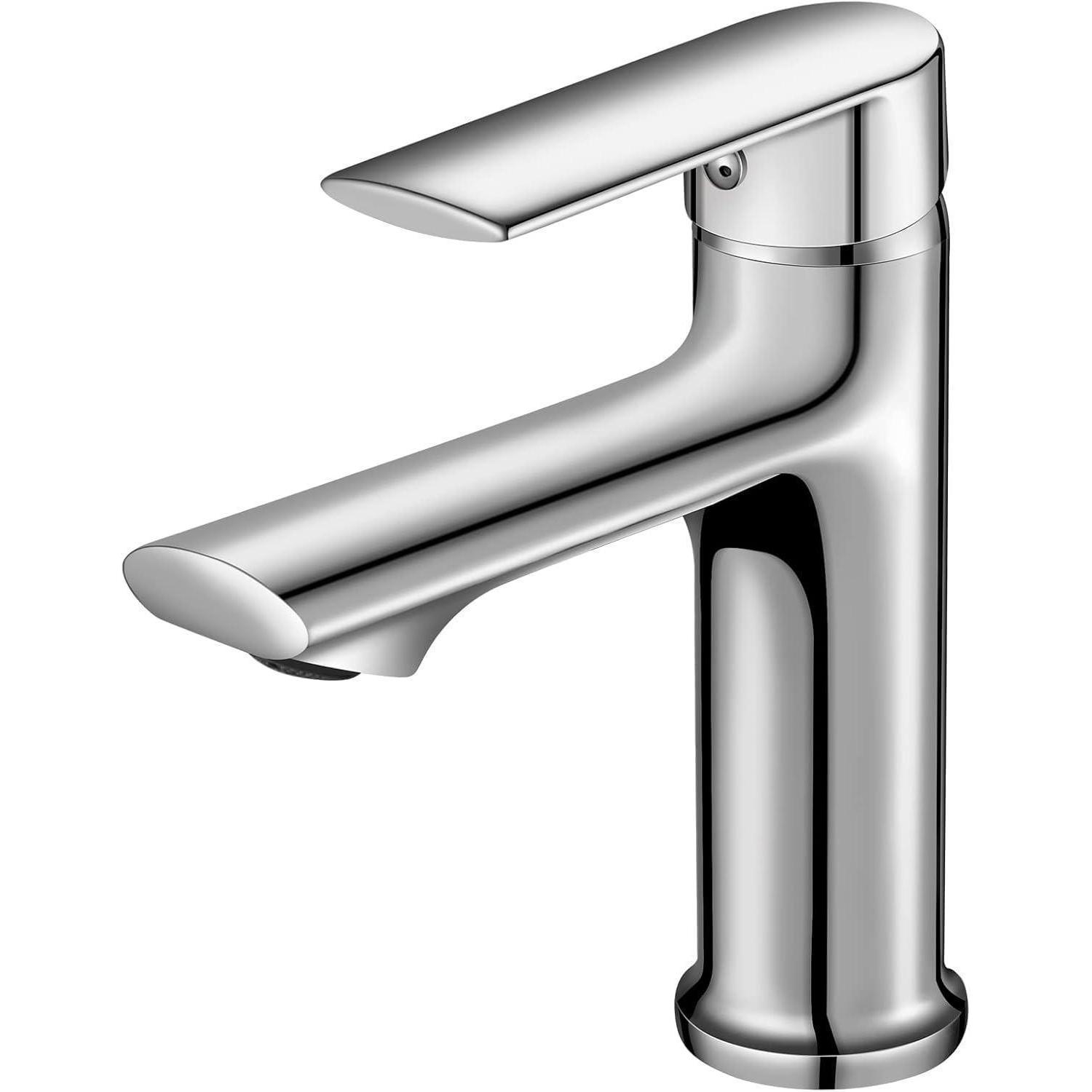 Waschtischarmatur Chrom Mit Keramikventil, Wassersparend, Für Kalt- & Warmwasser