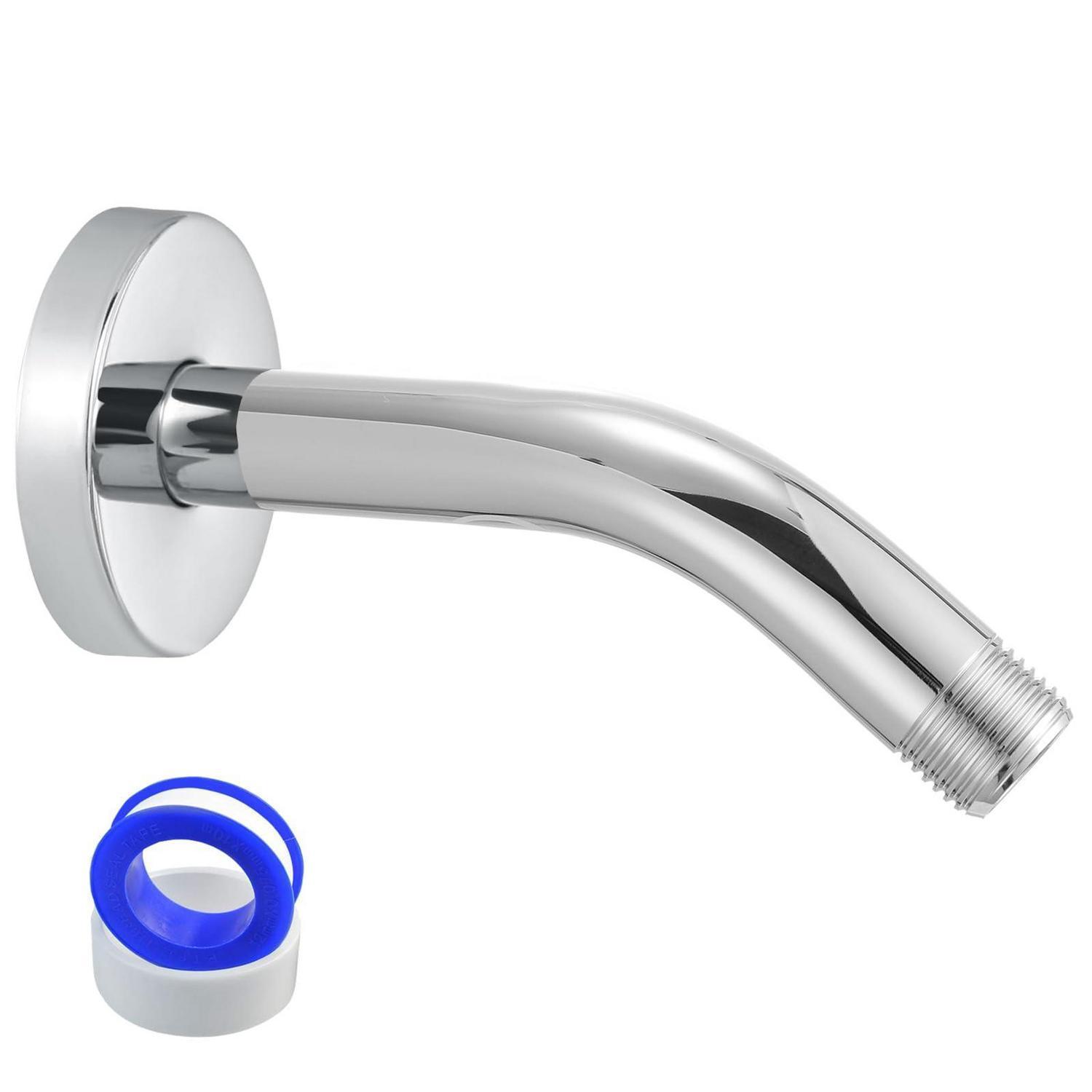 Duscharm Verlängerung 15cm Edelstahl Chrom Mit Flansch Und Teflonband