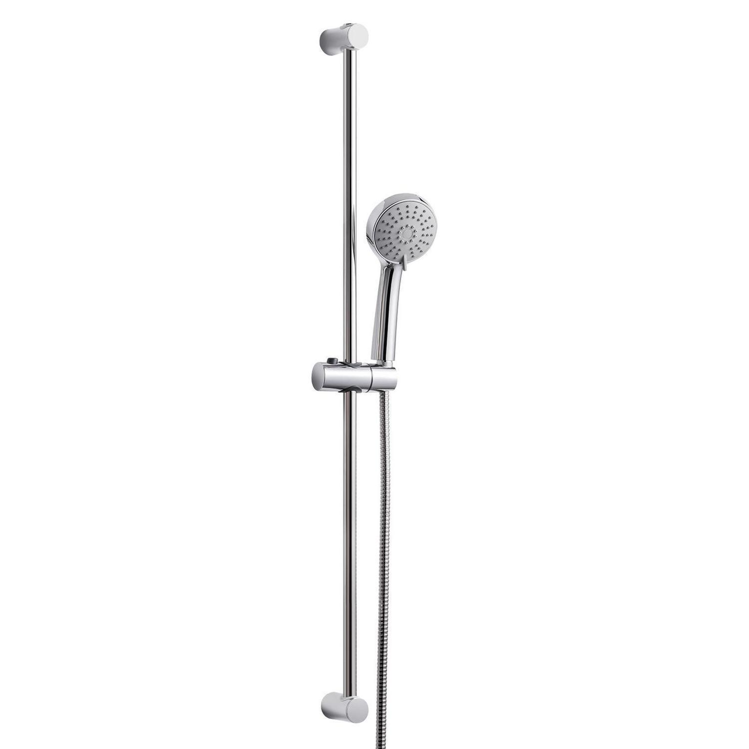 Duschset Mit 10cm Duschkopf, 3 Strahlarten, 90cm Duschstange, Wassersparend, Chrom