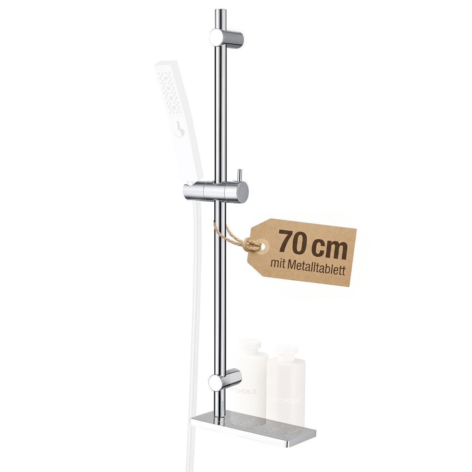 Duschstange 70 Cm Metall Verchromt Mit Ablage, Höhenverstellbar