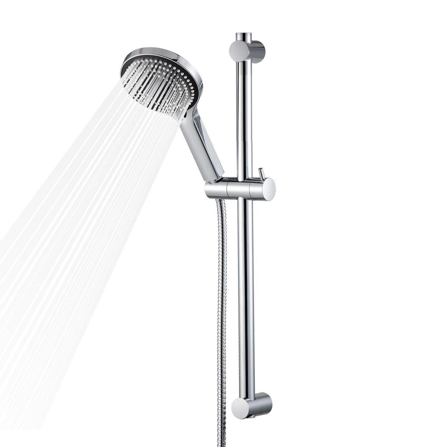 Brauseset Mit 6 Strahlarten, 60cm Verstellbare Stange, 1,6m Edelstahlschlauch