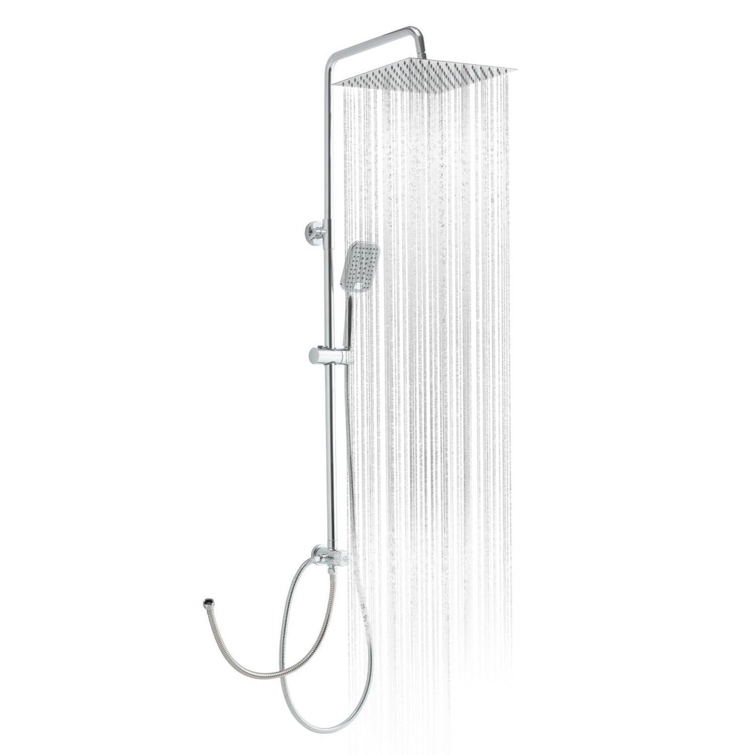 Duschsystem Mit Xxl Regendusche 25x25cm, Höhenverstellbar, Chrom