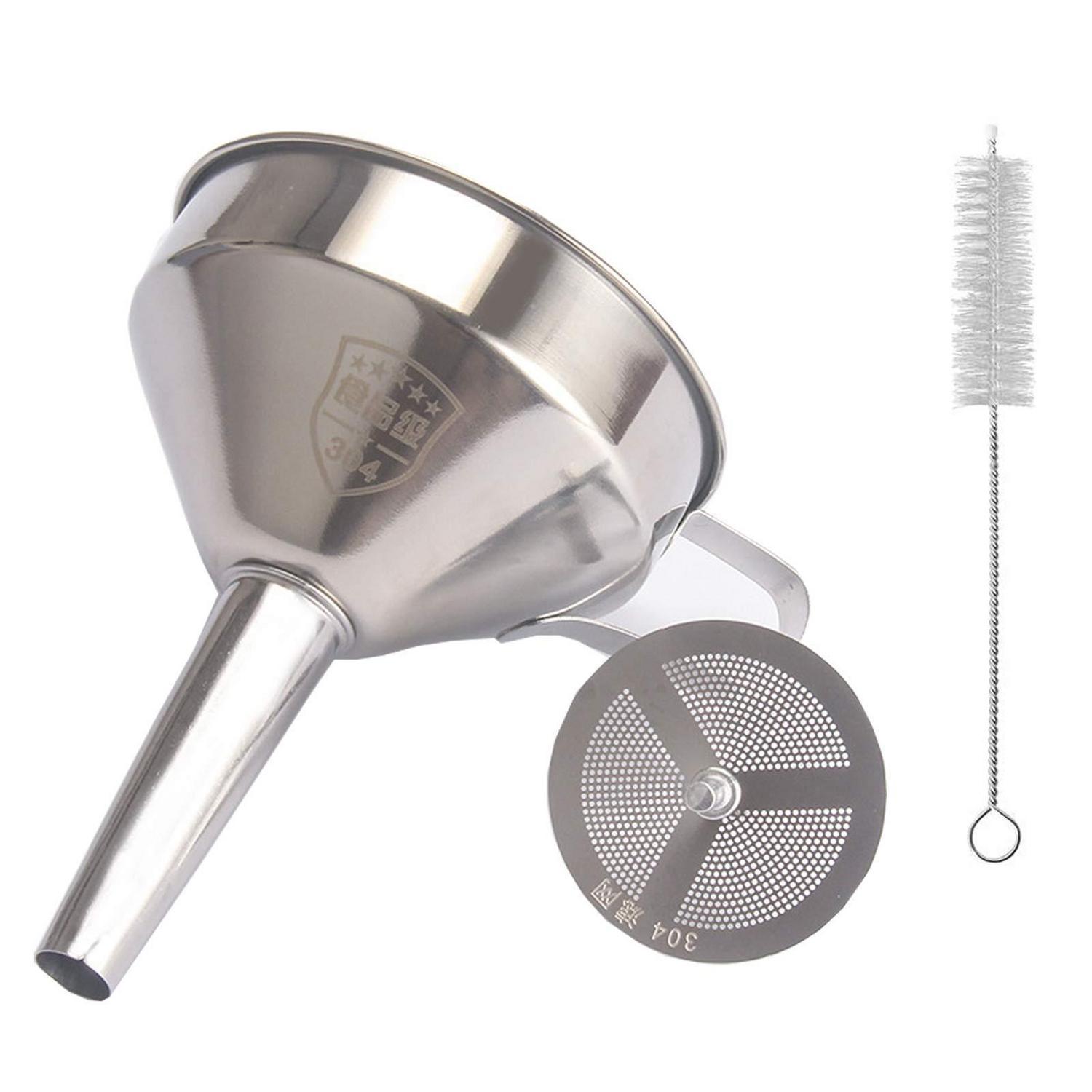 Edelstahl Trichter Set Mit Mesh Filter Und Reinigungsbürste