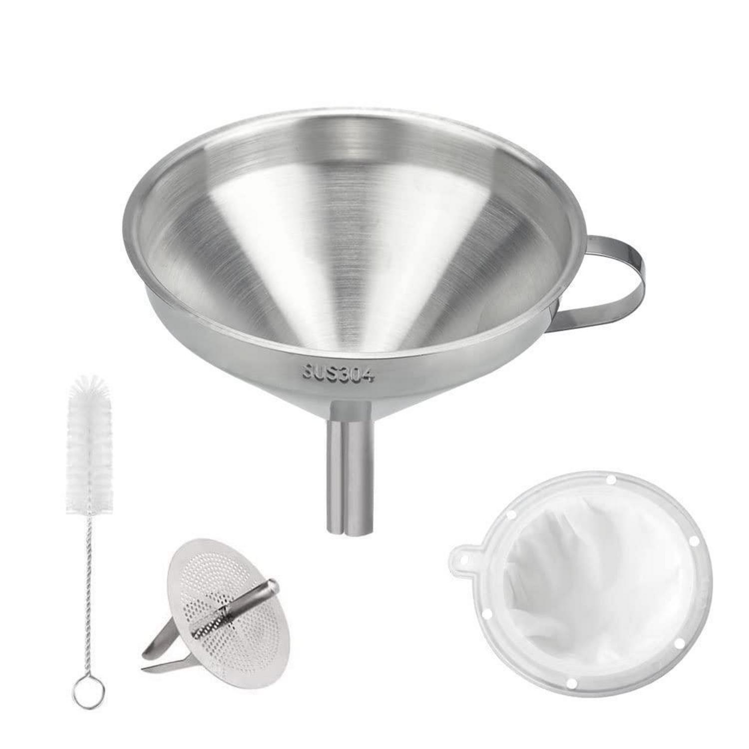 Edelstahl Trichter Set Mit Henkel Und 300 Mesh Filter Für Küche Und Haushalt