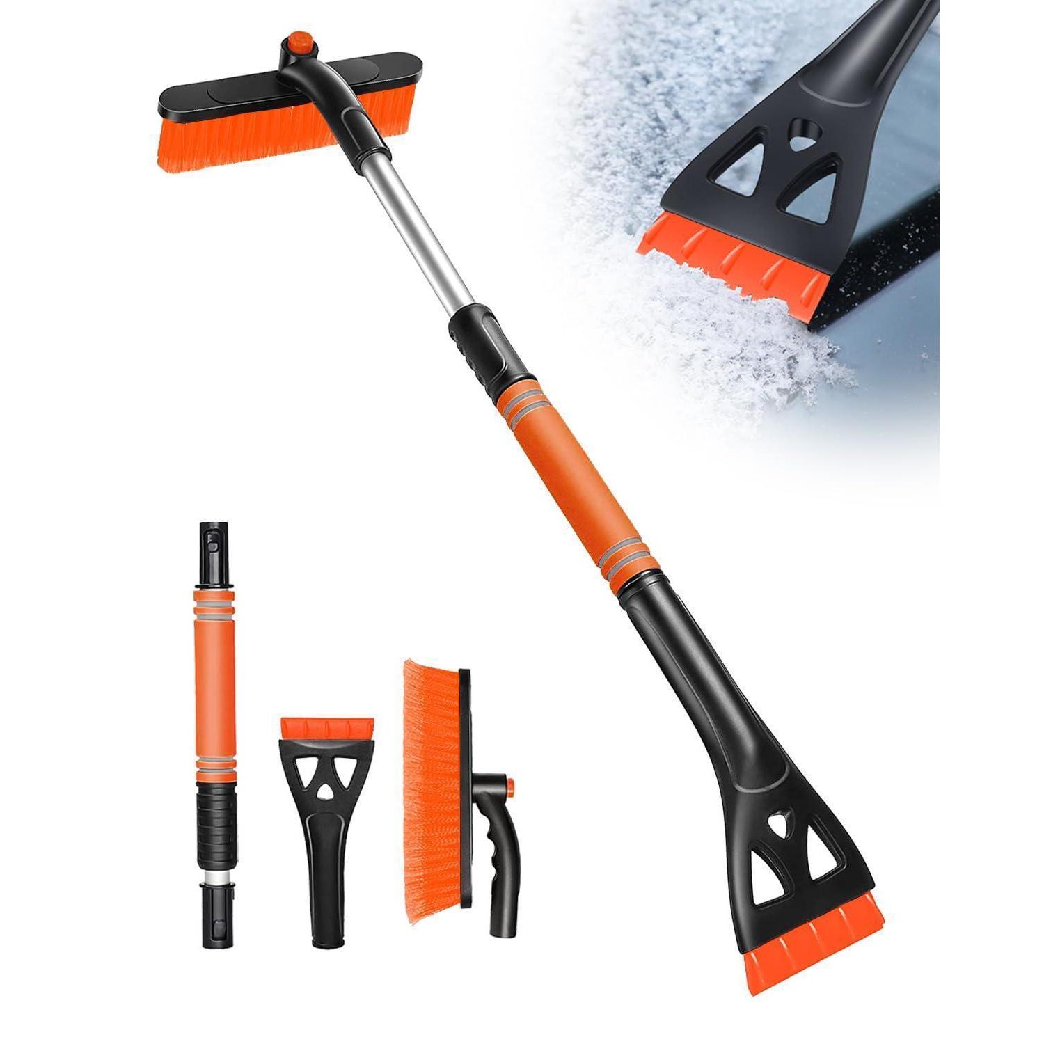 Eiskratzer Auto 3 In 1, 80cm Teleskop, 360° Drehbare Bürste, Schaumstoffgriff