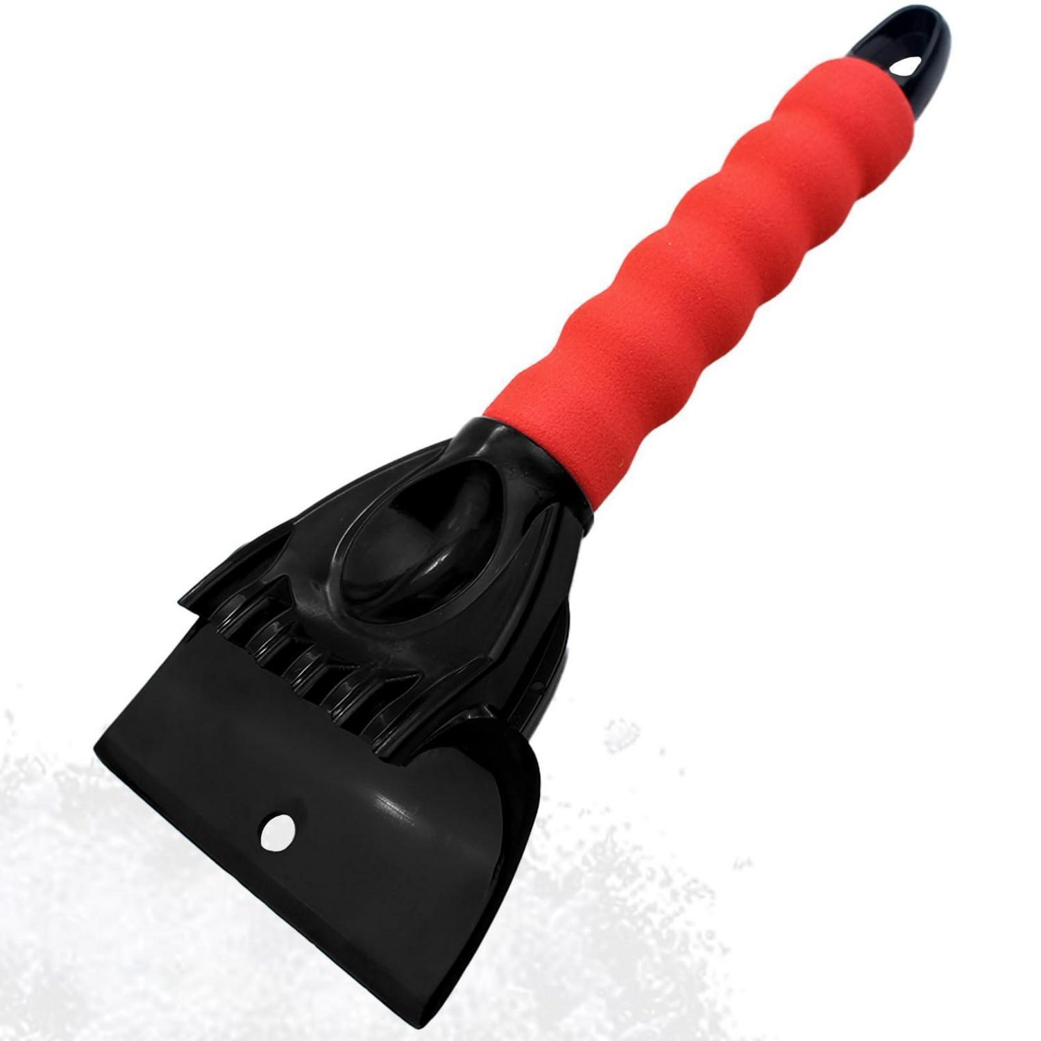 Eiskratzer Auto Mit Komfortgriff, Robustes Abs, Schwarz+rot