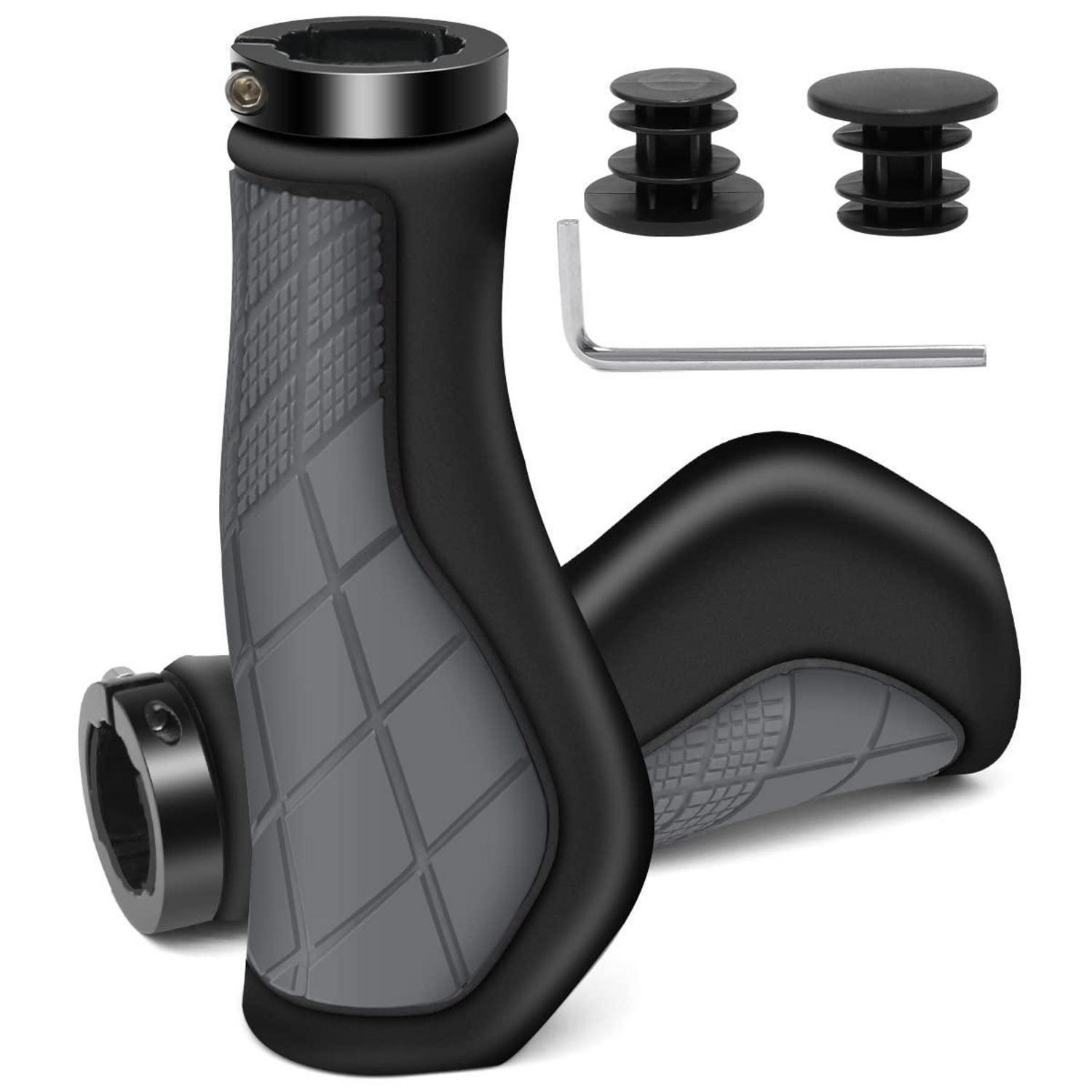 Ergonomische Fahrradgriffe Für 22,2 Mm Lenker, Rutschfest, Grau